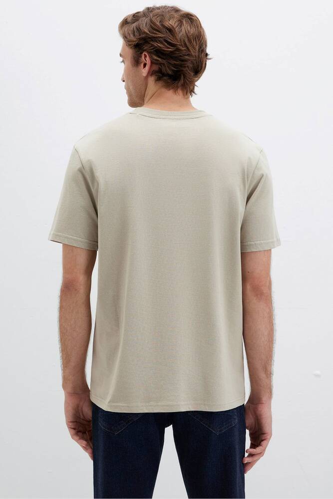 Erkek Mavi Baskılı Tişört 0612819-70154 Bej  Erkek Mavi Baskılı Tişört 0612819-70154 Bej