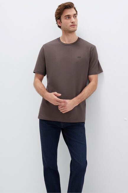 Erkek Mavi Baskılı Tişört 0612819-70251 Kahve (3)