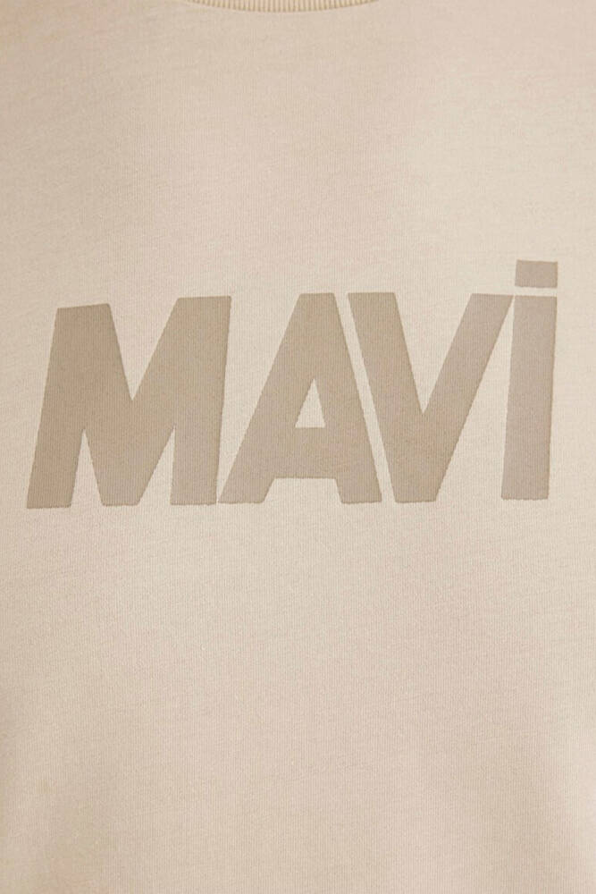 Erkek Mavi Baskılı Tişört 066846-70322 Bej 