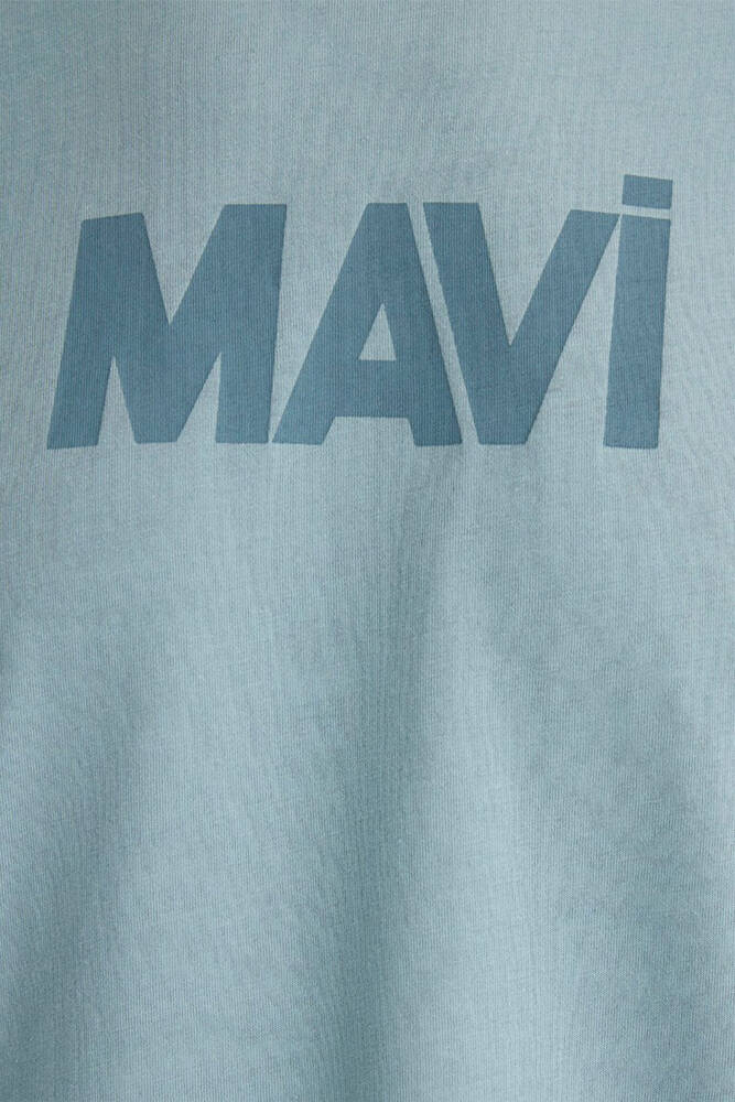Erkek Mavi Baskılı Tişört 066846-70838 Mavi 