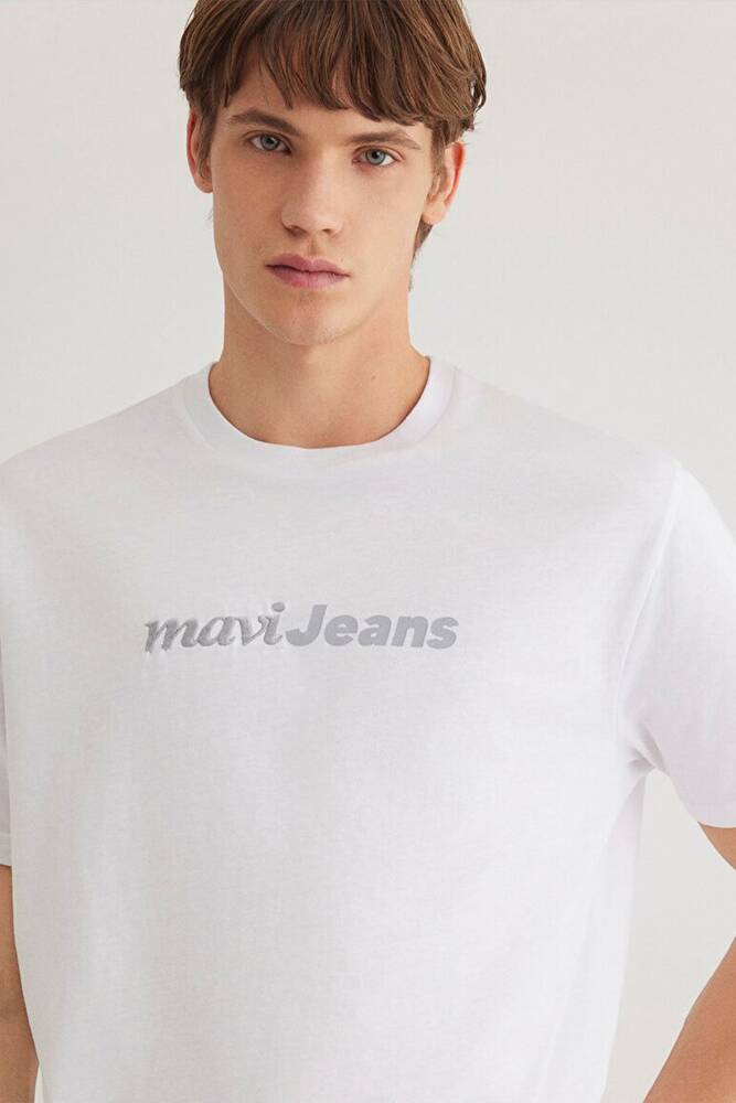 Erkek Mavi Jeans Baskılı Tişört 0612523-620 Beyaz 