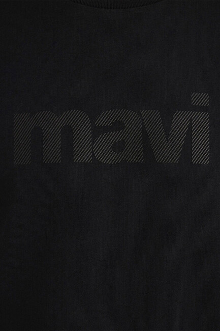 Erkek Mavi Logo Baskılı Tişört 0611807-900 Siyah - Thumbnail