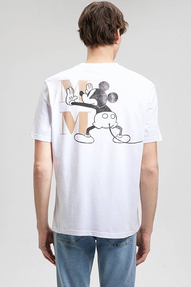 Erkek Mickey Mouse Baskılı Tişört 0611979-620 Beyaz 