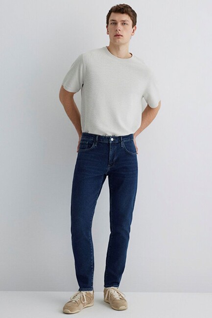 Erkek Milan 90'S Street Jean Pantolon 0081088524 Lacivert - Thumbnail