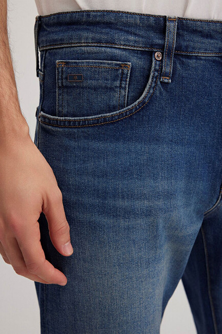 Erkek Milan Classic Denim Pantolon 0081090816 Lacivert - Thumbnail