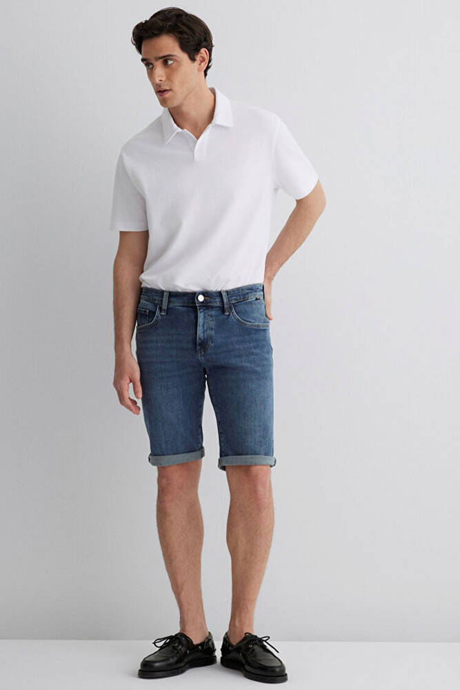 Erkek Nicholas Mavi Black Jean Şort 0416084465 Mavi 