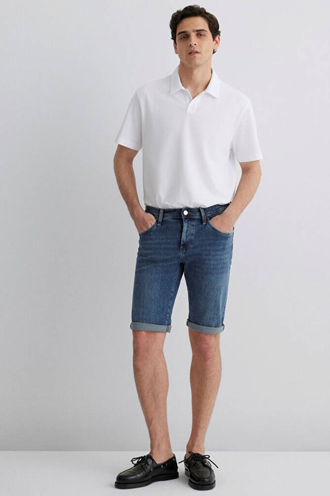 Erkek Nicholas Mavi Black Jean Şort 0416084465 Mavi 