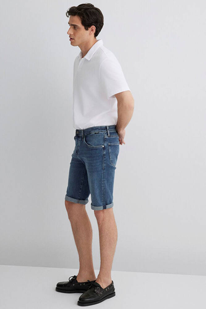 Erkek Nicholas Mavi Black Jean Şort 0416084465 Mavi 
