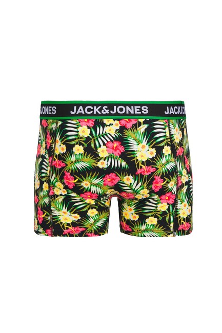 Jack & Jones - Erkek Pink Flowers 3P Boxer 12250612 Siyah (1)
