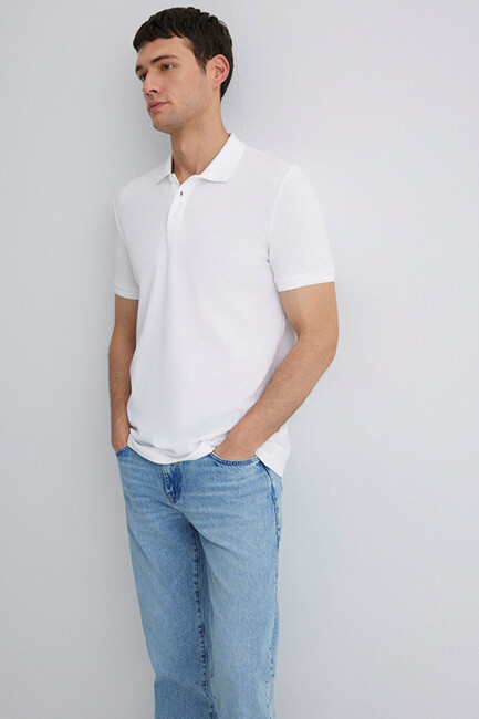 Erkek Polo Tshırt 064946-27879 Beyaz - Thumbnail