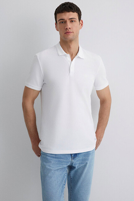 Erkek Polo Tshırt 064946-27879 Beyaz - Thumbnail