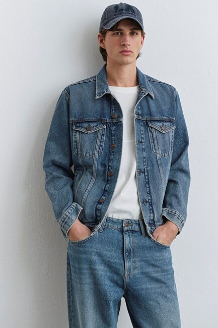 Erkek Ray Classic Denim Ceket 0110273-89412 Mavi - Thumbnail