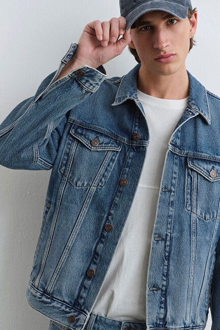 Erkek Ray Classic Denim Ceket 0110273-89412 Mavi - Thumbnail