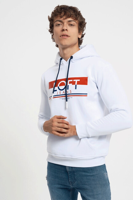 Loft - Erkek Regular Fit Sweatshirt LF2033105 Beyaz 