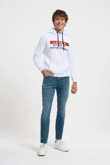 Loft - Erkek Regular Fit Sweatshirt LF2033105 Beyaz (1)