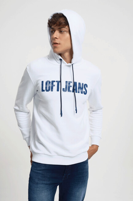 Loft - Erkek Regular Fit Sweatshirt LF2034046 Beyaz 