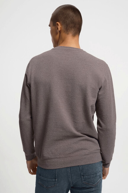 Erkek Regular Fit Sweatshirt LF2034193 Kahverengi - Thumbnail