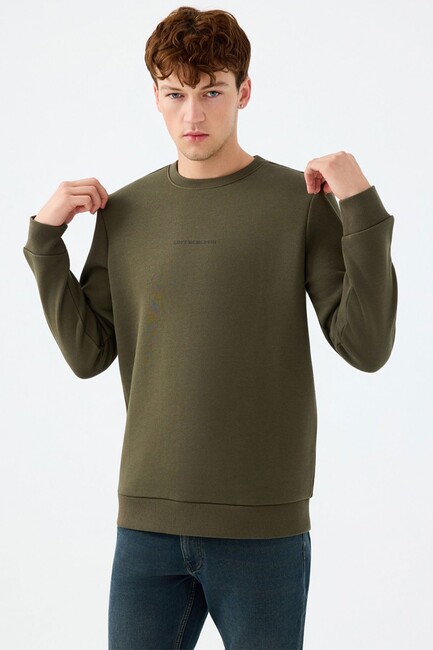 Erkek Regular Fit Sweatshirt LF2034268 Haki (1)