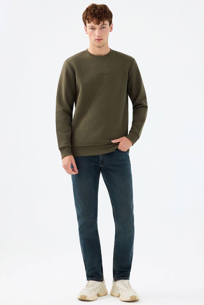 Erkek Regular Fit Sweatshirt LF2034268 Haki 