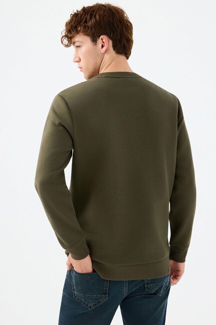 Erkek Regular Fit Sweatshirt LF2034268 Haki (3)