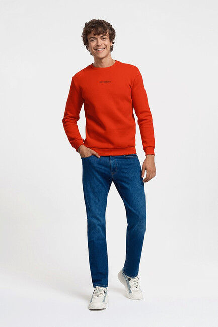 Erkek Regular Fit Sweatshirt LF2034268 Kırmızı 