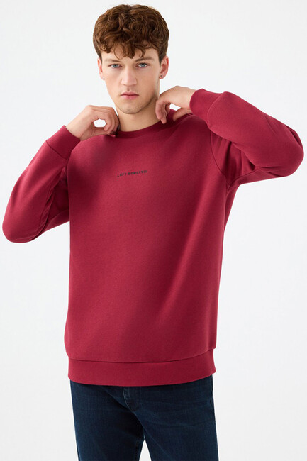 Erkek Regular Fit Sweatshirt LF2034268 Kırmızı (1)