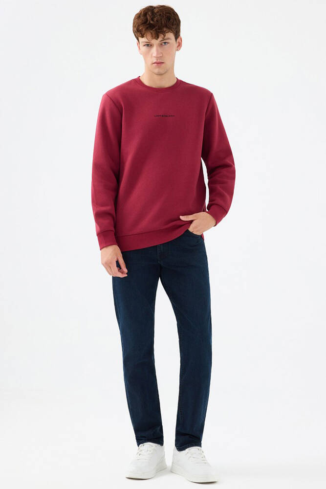 Erkek Regular Fit Sweatshirt LF2034268 Kırmızı 