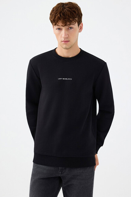 Erkek Regular Fit Sweatshirt LF2034268 Siyah 