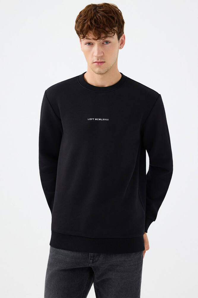 Erkek Regular Fit Sweatshirt LF2034268 Siyah 