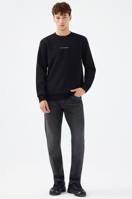 Erkek Regular Fit Sweatshirt LF2034268 Siyah - Thumbnail