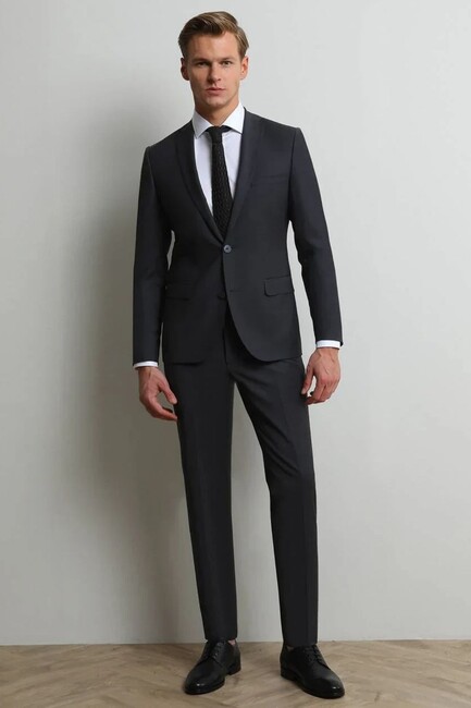 Erkek Slim Fit Takım Elbise 10120346 Siyah - Thumbnail