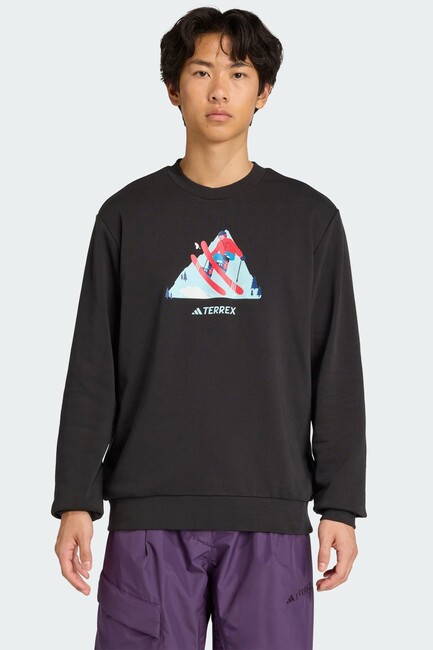 Erkek Snow Crew Sweat KE2320 Siyah - Thumbnail