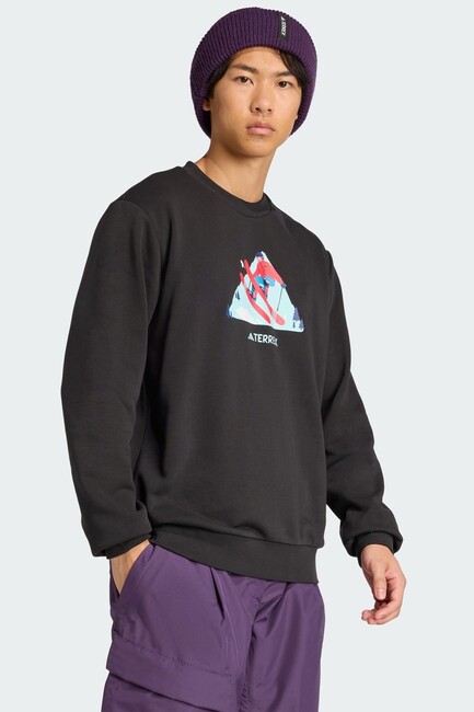 Erkek Snow Crew Sweat KE2320 Siyah - Thumbnail