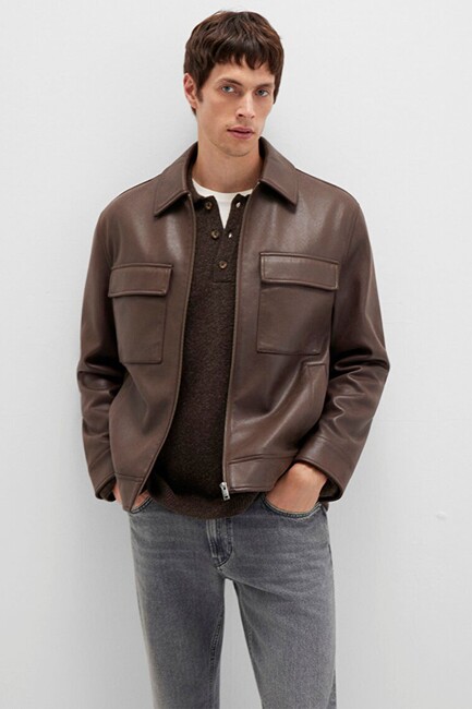 Erkek Süet Ceket 0110648-70221 Kahve (1)