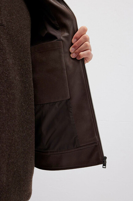 Erkek Süet Ceket 0110648-70221 Kahve - Thumbnail
