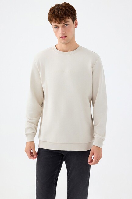 Erkek Sweat LF2037100 Bej - Thumbnail