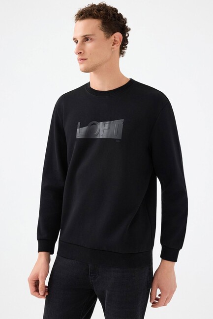 Erkek Sweat LF2041074 Siyah - Thumbnail
