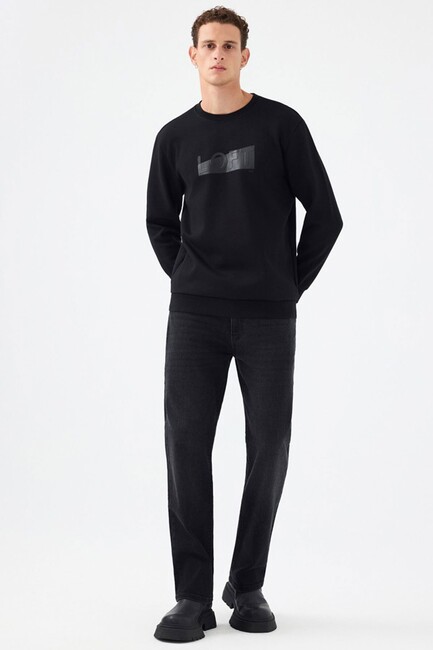 Erkek Sweat LF2041074 Siyah - Thumbnail