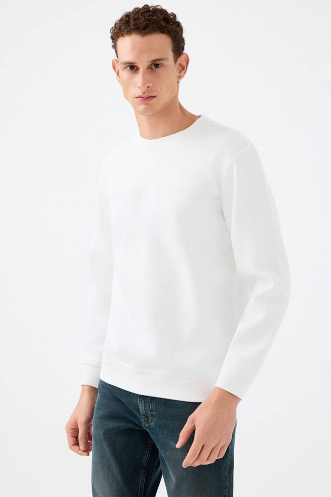 Erkek Sweat LF2041076 Beyaz 