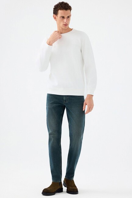 Erkek Sweat LF2041076 Beyaz - Thumbnail