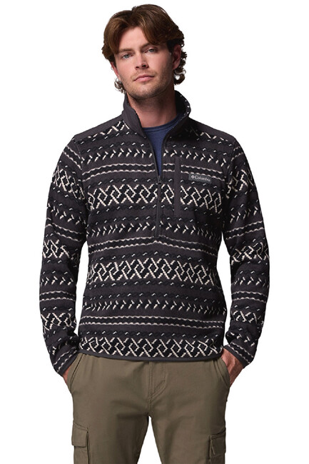 Erkek Sweater Weather Printed Yarım Fermuarlı II Polar Üst AO5809_012 Gri (1)