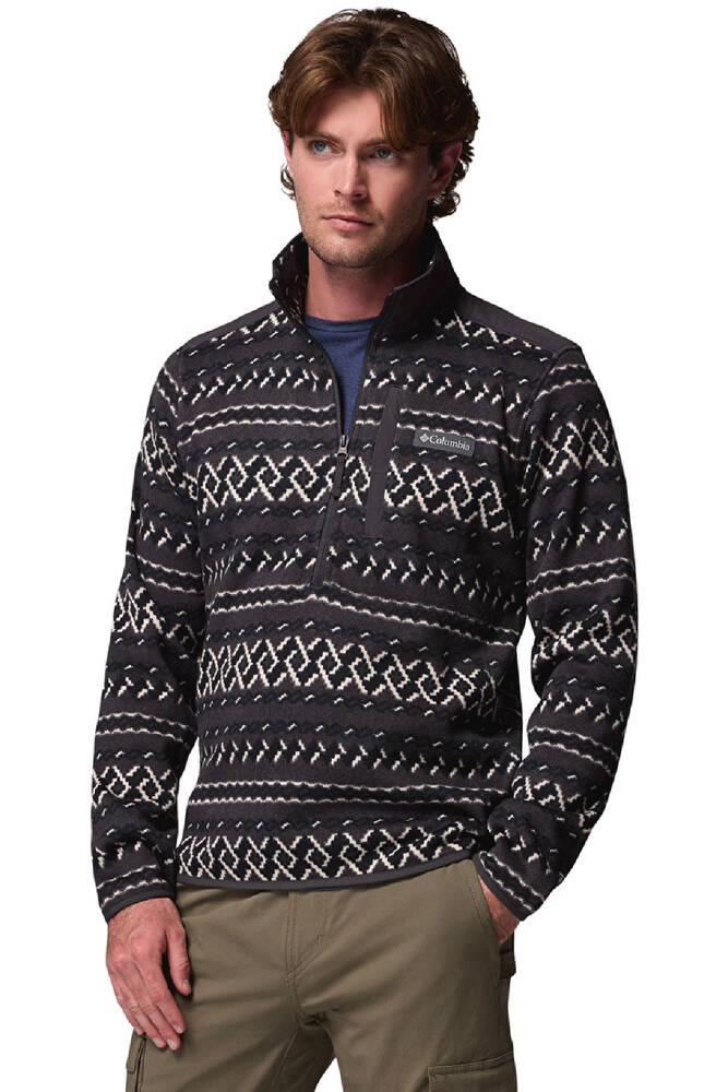Erkek Sweater Weather Printed Yarım Fermuarlı II Polar Üst AO5809_012 Gri 