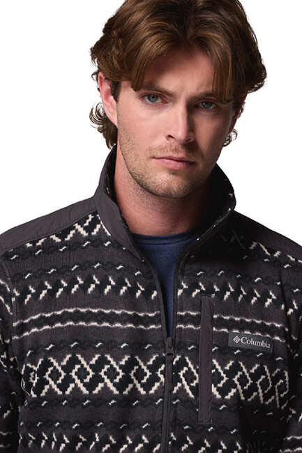 Erkek Sweater Weather Printed Yarım Fermuarlı II Polar Üst AO5809_012 Gri - Thumbnail