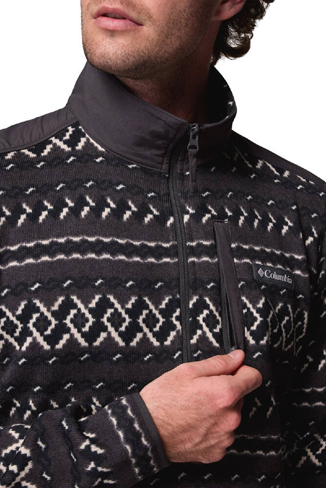 Erkek Sweater Weather Printed Yarım Fermuarlı II Polar Üst AO5809_012 Gri 