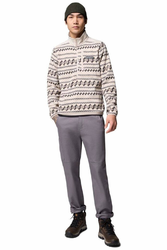 Erkek Sweater Weather Printed Yarım Fermuarlı II Polar Üst AO5809_280 Kahve 