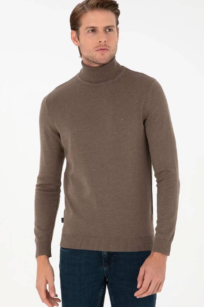 Erkek Triko Kazak 000-1989280 Vizon 