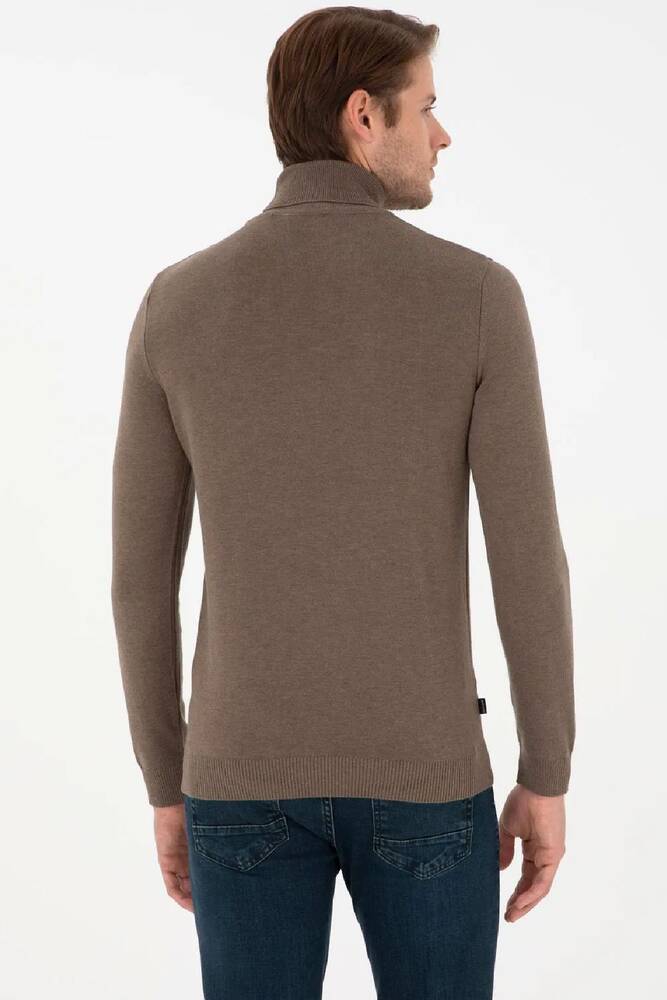 Erkek Triko Kazak 000-1989280 Vizon 