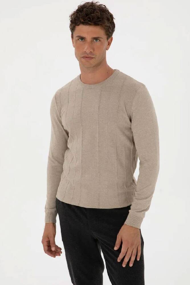 Erkek Triko Kazak 000-2243454 Bej 