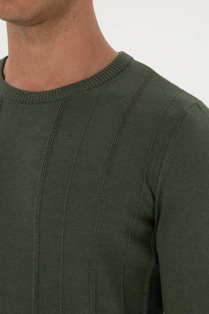 Erkek Triko Kazak 000-2243454 Haki 