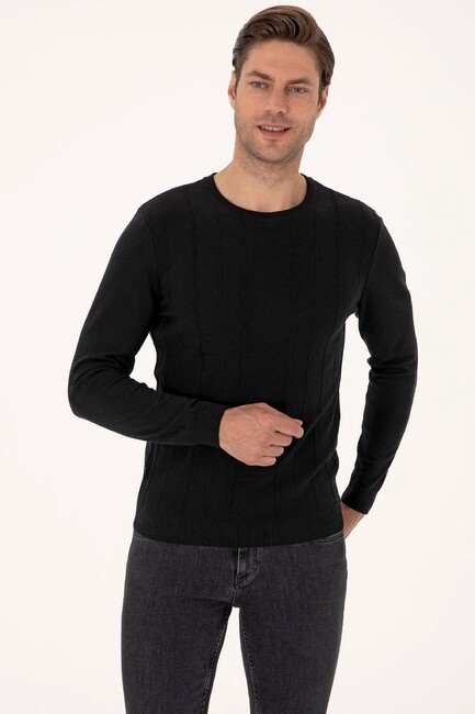 Erkek Triko Kazak 000-2243454 Siyah (1)